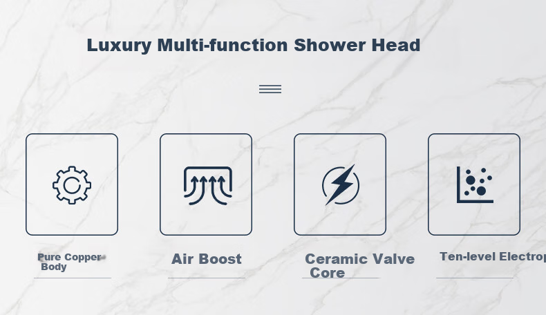 FAENZA Bathroom Simple Shower Head, Bathtub Copper Faucet, Rain Shower Spray, Multi-Position Water Output, FE05H102CP-3 3