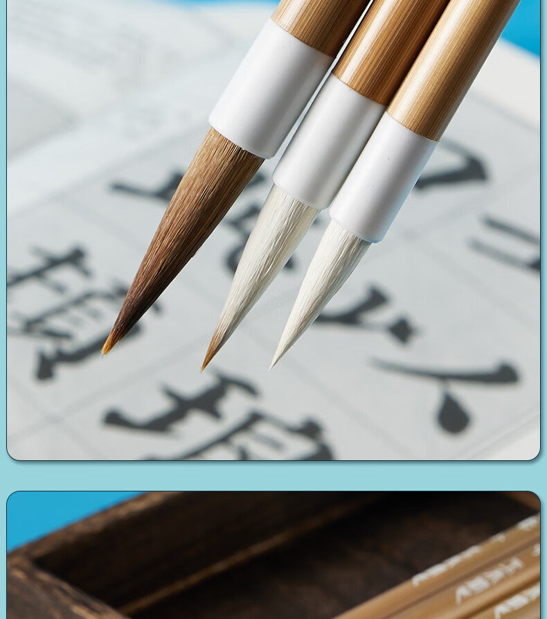 Yushuihu Calligraphy Brush Set for Beginners, Chinese Painting Mixed Hair Brush, Medium And Large Regular Script, Wolf Hair Medium And Large Regular Script Brush Set for Students, Large Regular Script Brush with Small Regular Script Lake Brush 13