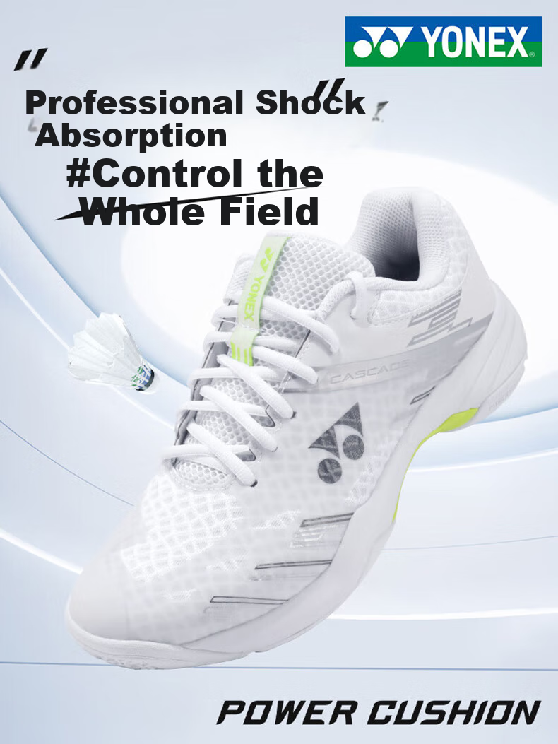 YONEX Badminton Shoes for Men And Women with Shock Absorption And Stability, Sports Shoes SHBCA1W, White/sky Blue, Size 42 1