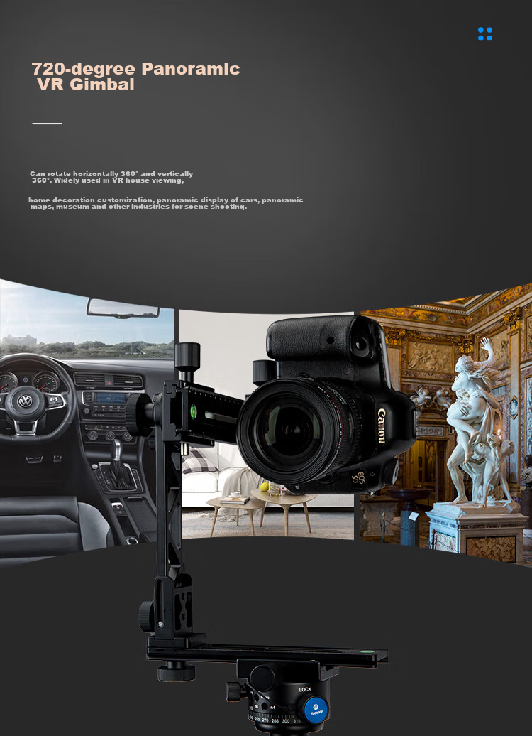 Fotopro WH-40 Digital Camera 720-Degree Professional VR Panoramic Gimbal, Black And Orange 2
