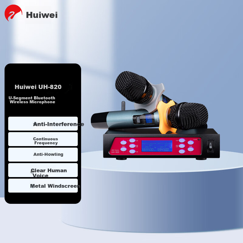 HiVi UH820 Home KTV Sound System UHF Wireless Microphone Set, Wireless Microphones One-To Combination, Singing Karaoke Meeting Speech Mobile TV Karaoke Accessories