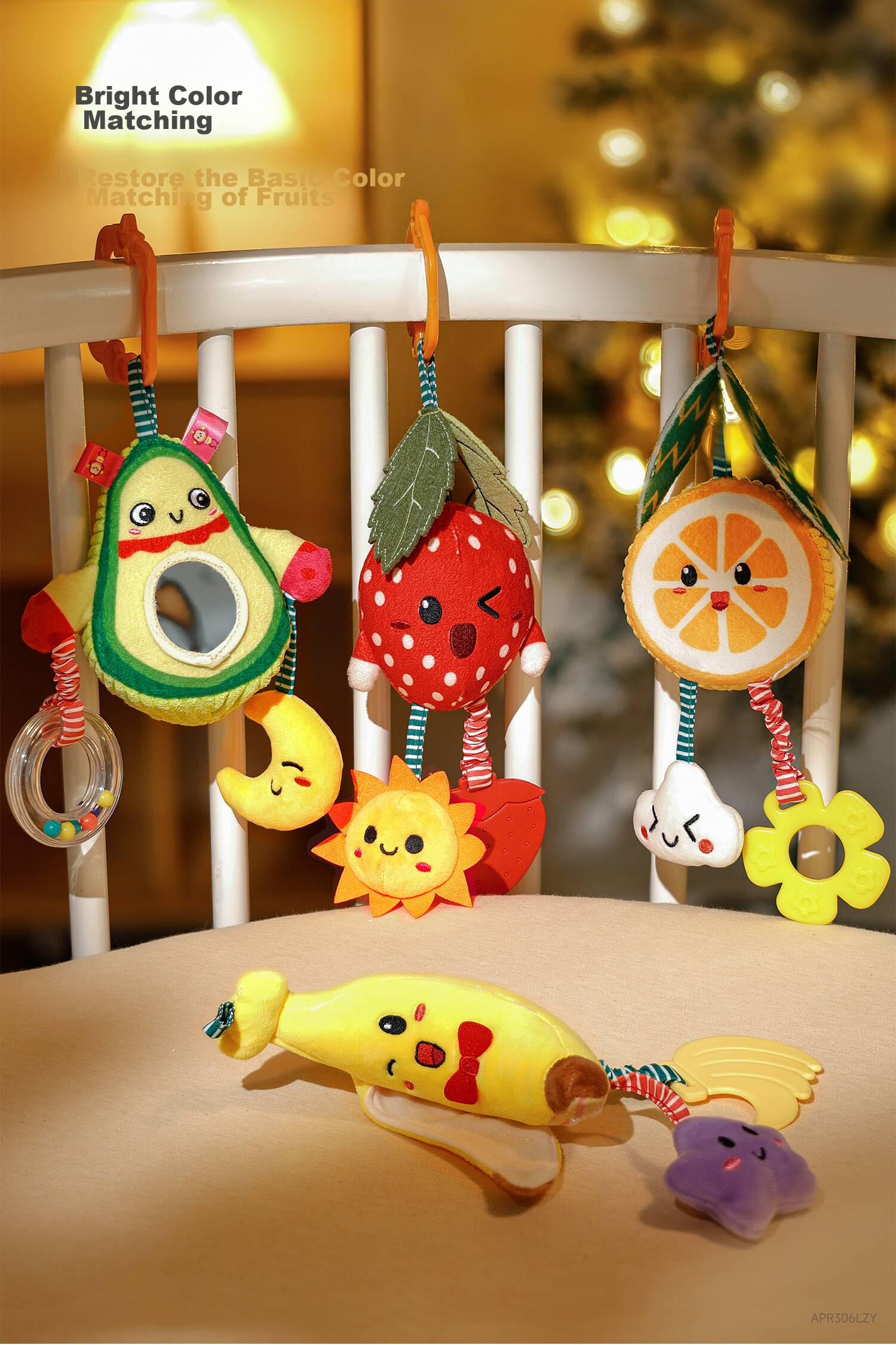 Tumama Kids Baby Crib Bell, Teether, Soothing Stroller Pendant, 0-1 Year Old Plush Bed Hanging, Newborn Car Toy 7