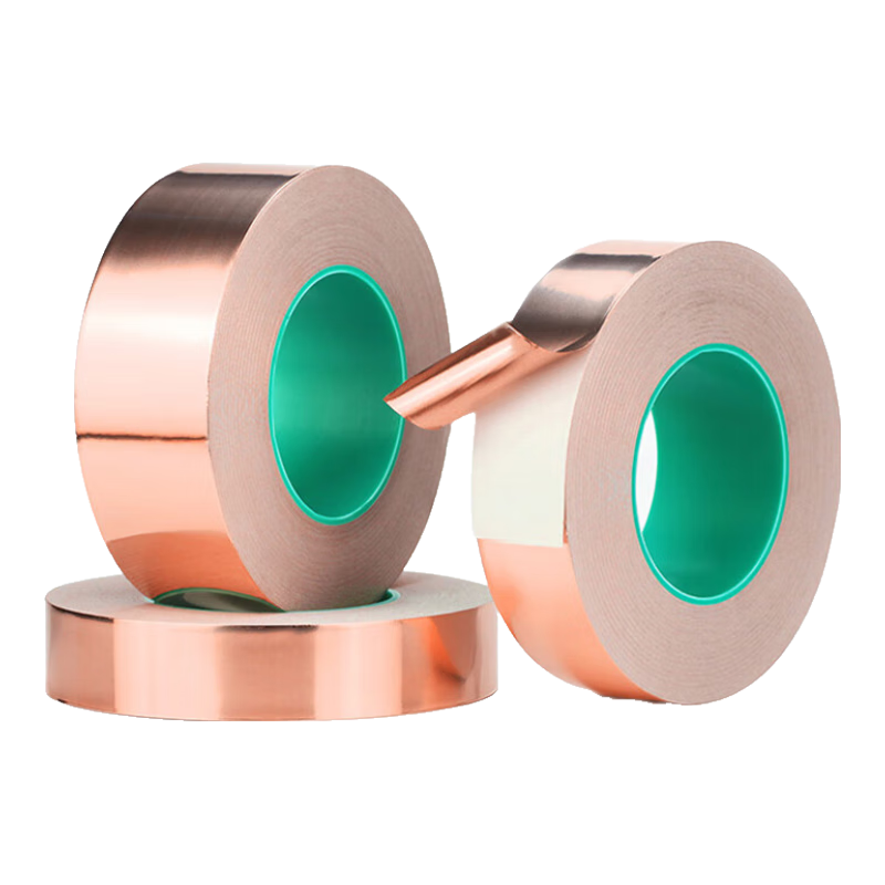 Oumai Double-Sided Copper Foil Tape Conductive Adhesive, Purple Copper Material 0.065mm, Electromagnetic Shielding Anti-Radiation Anti-Interference, Heat Resistant Signal Enhancement, 20mm*20m