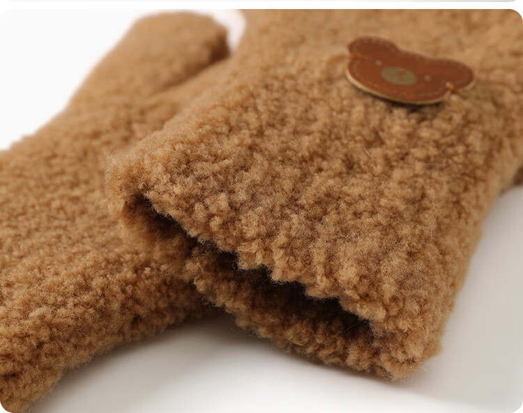 JIUMU Tuscany Wool Warm Gloves for Women, Winter Thickened Cold-Proof Knitted Woolen Gloves 17