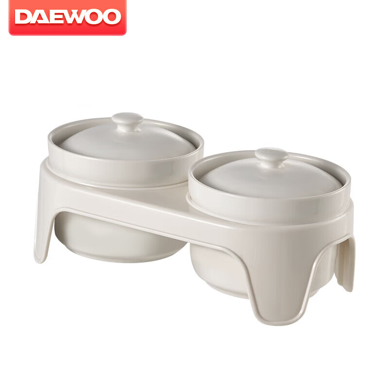 DAEWOO Electric Steamer [Optional Accessories] Ceramic Stew Pot *2, 500ml/piece, with Water Divider Rack