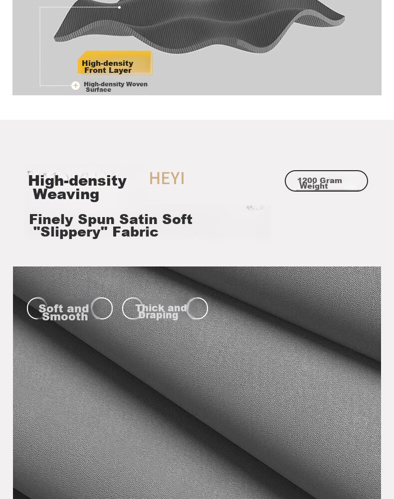 Ali High-Privacy Blackout Curtains, Sun-Blocking Finished Product, No Drilling Required, Soundproof Hooks, Sun Protection Curtains, High Precision 2*2.4 3