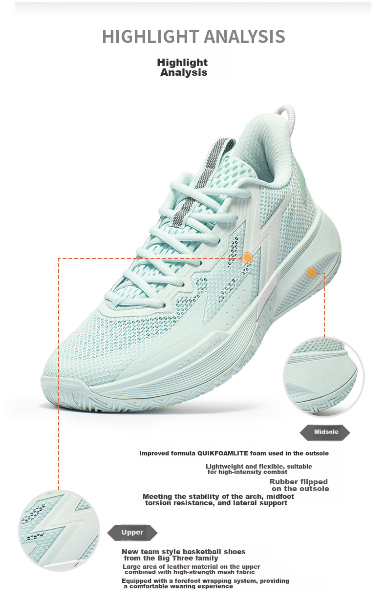 361° Basketball Shoes BIG3Team Spring And Summer Youth Professional Low-Top Sneakers for Men 672331109-2 46