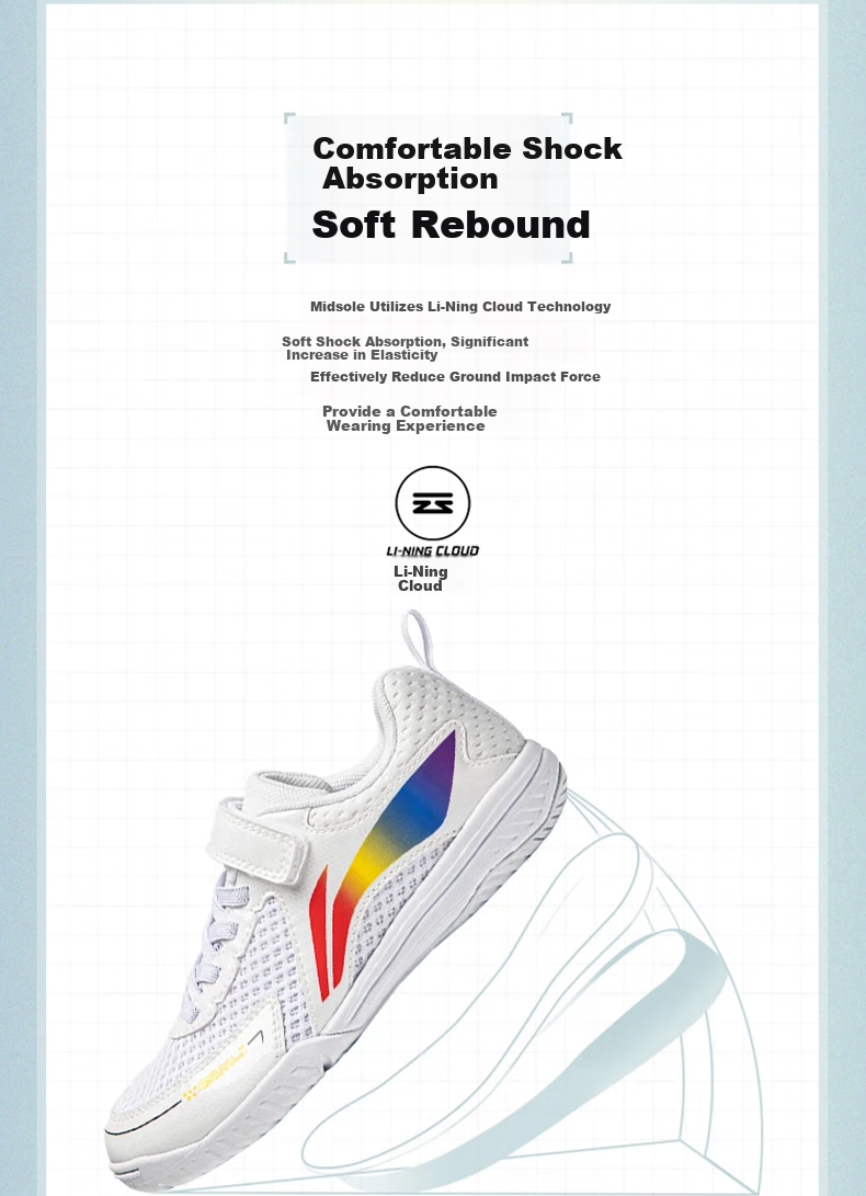Li-Ning Children's Table Tennis Shoes Qilin 3.0 Kids' Shoes Professional Training Non-Slip Badminton Shoes Sports Shoes for Boys And Girls, Size 35 3