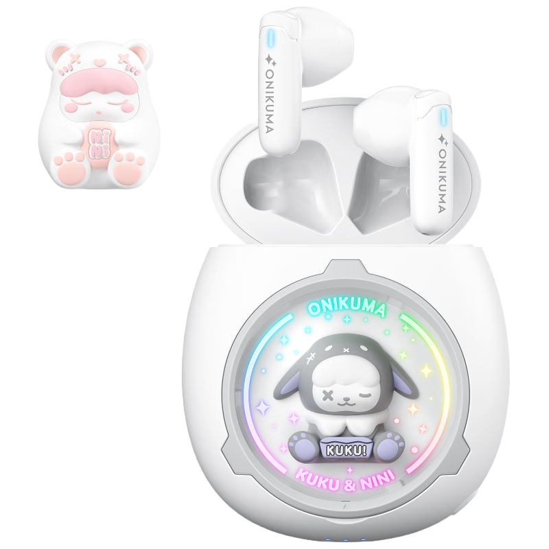 ONIKUMA True Wireless Bluetooth Earphones, Semi In-Ear Style, Cute for Women, Music, Sports And Gaming Headphones, Noise Reduction, Low Latency, Long Battery Life, Suitable for Apple And Huawei, Birthday Gift for Girlfriend