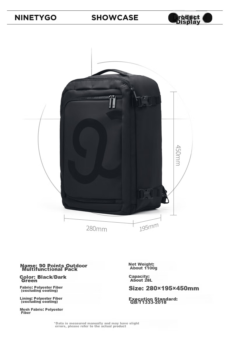 90Fen Outdoor Backpack, Large Capacity Travel Bag for Men And Women, Sports Backpack with Hand-Held And Crossbody Options, Coffee Color 10