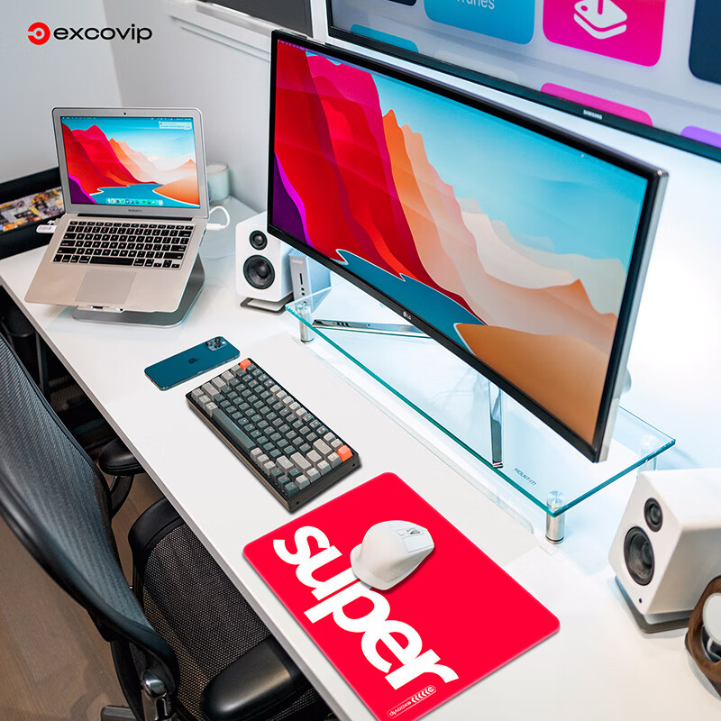EXCO Extra Large Photovoltaic Glass Scale Mouse Pad Desk Mat Transparent 80*30cm Gaming Office Computer Portable Self-Notebook Smooth Hard Surface 0171 2
