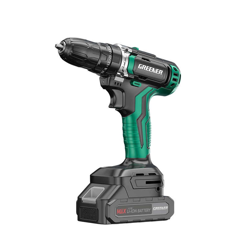 GREENER 21V Cordless Electric Drill Lithium Battery Screwdriver Home Wall Drilling Rechargeable Electric Drill 56-Piece Tool Kit