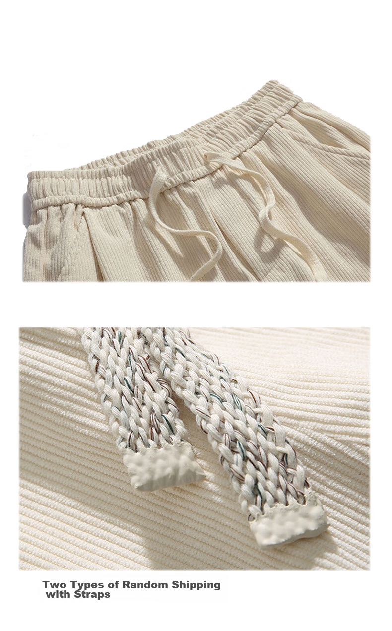 MMOPTOP Corduroy Pants for Men, Spring And Summer Vintage Loose-Fitting Straight-Leg Casual Trousers, 8302 Off-White S 16