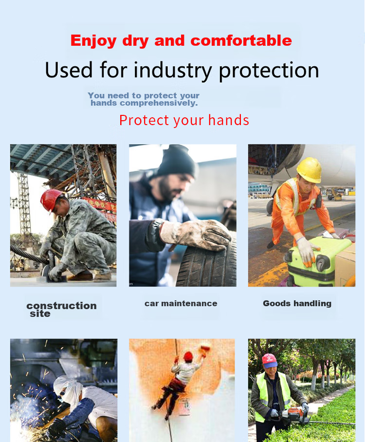 Qianyu 12 Pairs of Thick Work Gloves, Durable Cotton Work Gloves for Construction Sites, Random Colors 6