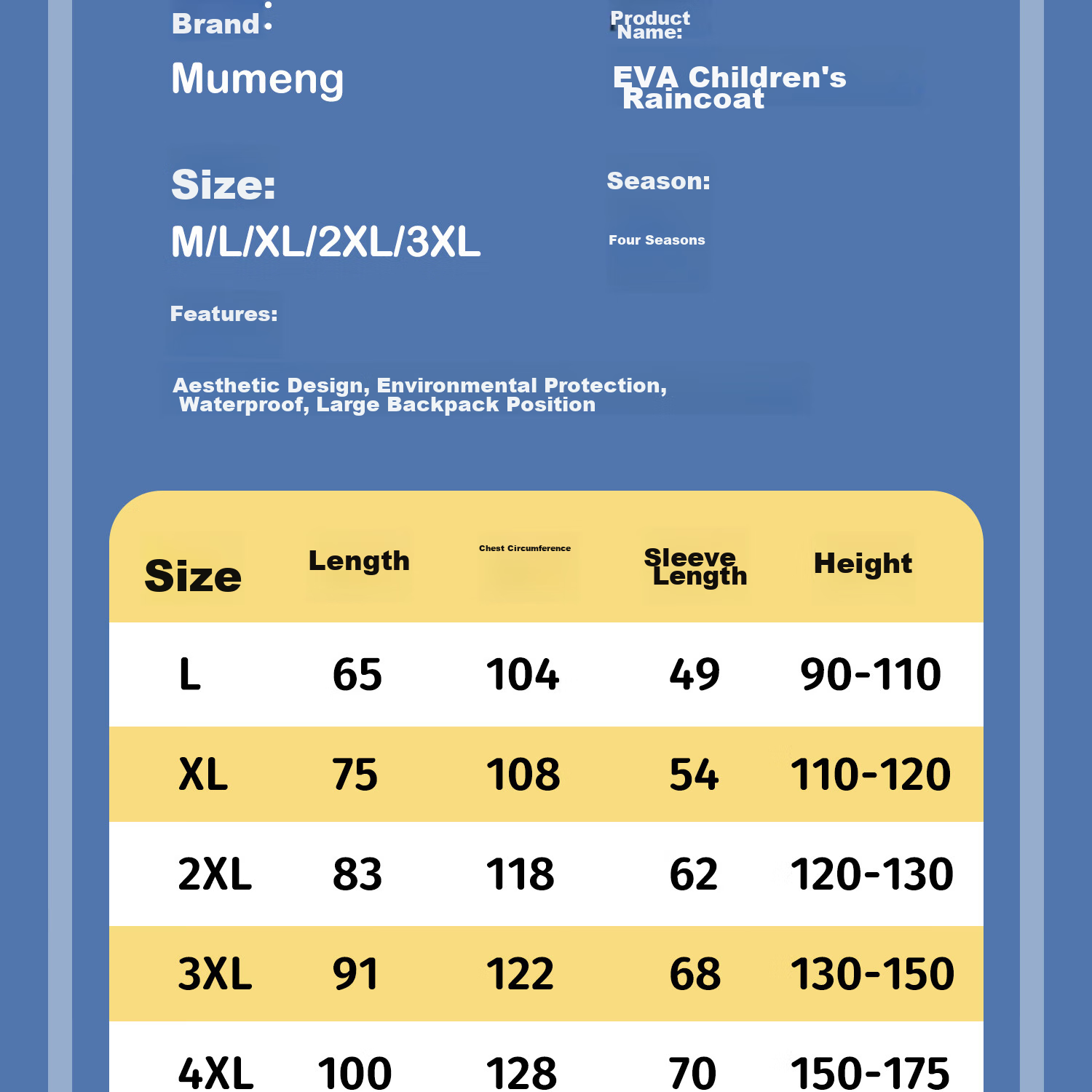 Moremerry Children's Raincoat for Boys And Girls, Full-Body Waterproof with Backpack Space, Elementary School Students' Specialized Rain Poncho, Little Dolphin Design, Size 3XL 13