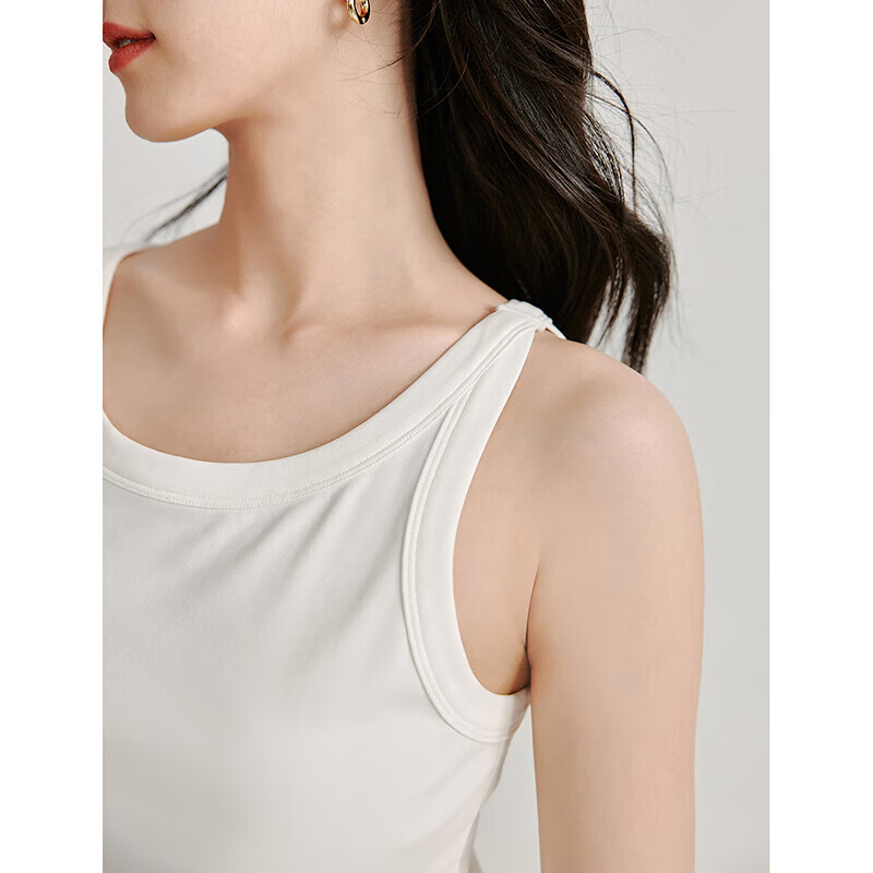 Inman U-Neck Camisole Summer Women's Slim Fit Sleeveless Top Light Gray L