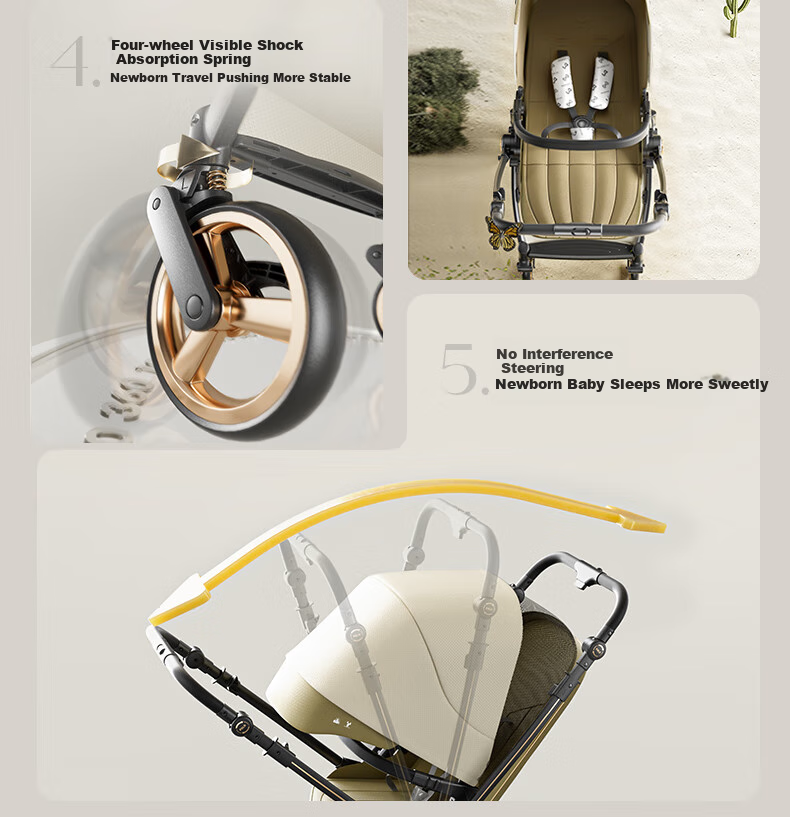 Dear Mom, Stroller with Reversible Seats for Sitting And Lying Down, Lightweight, High Landscape Design, Large Cabin, Airplane-Friendly Umbrella Stroller 24