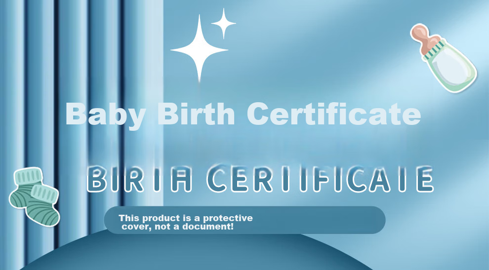 Jiaranheng Medical Birth Certificate Protector, 2026 Horse Year Newborn Baby Birth Certificate Protector, Standard Set, Ma Baobao Gree 1