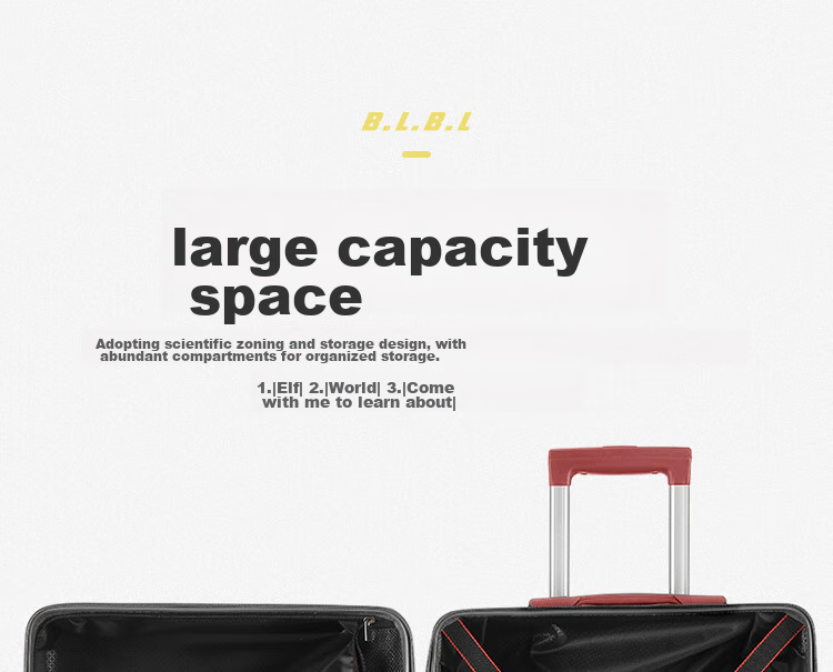 B.L.B.L Luggage, 26-Inch Suitcase, Stylish Travel Case, Password Lock, Large Capacity Leather Suitcase for Men And Women, White Color 12