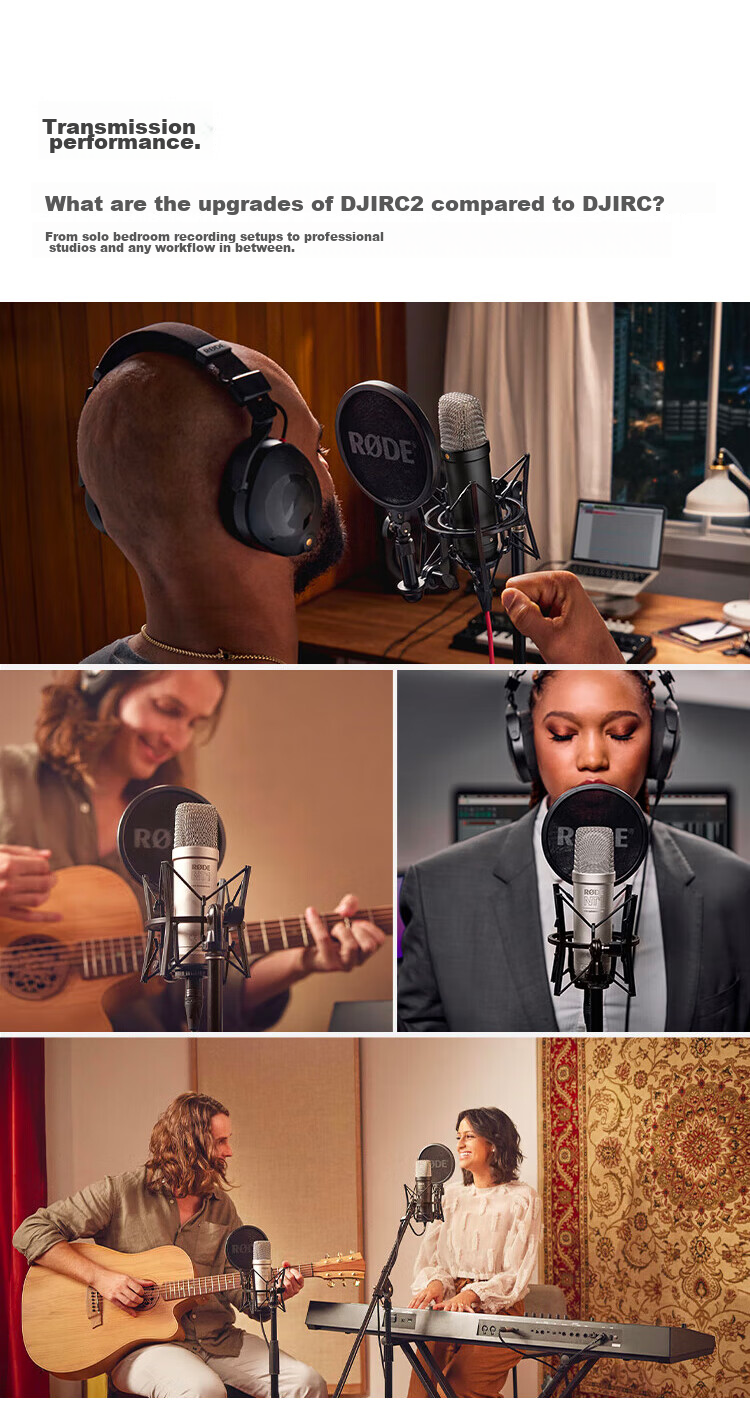 RODE NT1 5th Generation Large Diaphragm Studio Condenser Microphone USB Direct Connection Black (Official Standard) 3