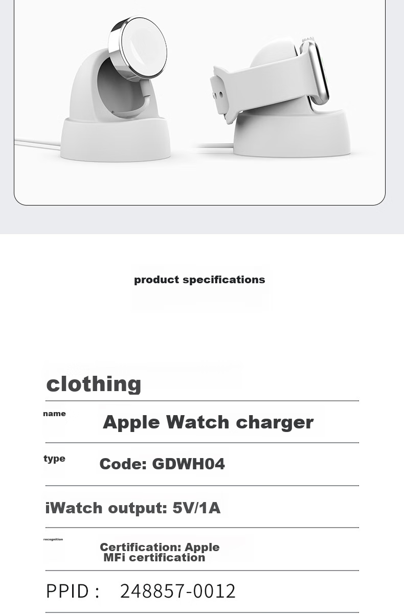 GDGO [Apple MFW Certified] Apple Watch Charger S12/11/10/9/Ultra3 Fast Charging Braided Cable Compatible with Apple Watch Wireless Charging, Includes Base Statio 15