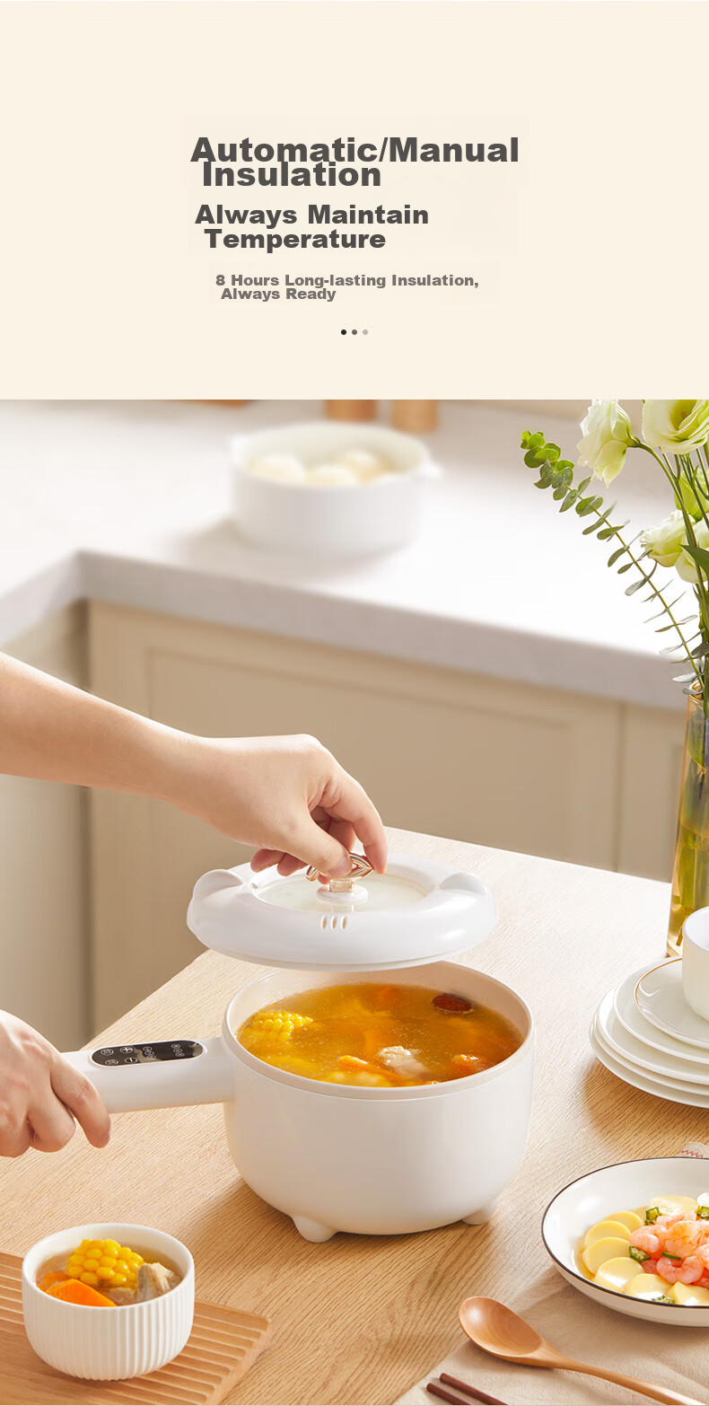 Xiaobeixiong Xiaobeixiong Baby Food Cooker Multi-Functional Electric Cooking Pot for Steaming, Boiling, Hot Pot, Noodles, Frying, Cooking Porridge And Baby Food Preparation Machine 10