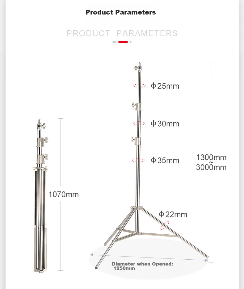 JINBEI EQ Series Portable Aluminum Photography Light Stand, Studio Photography Light Tripod, Outdoor Photography Flash Stand, Live Streaming Photography Light Bracket EQ-250 Steel Pipe Light Stand with Load Capacity of 5KG 17