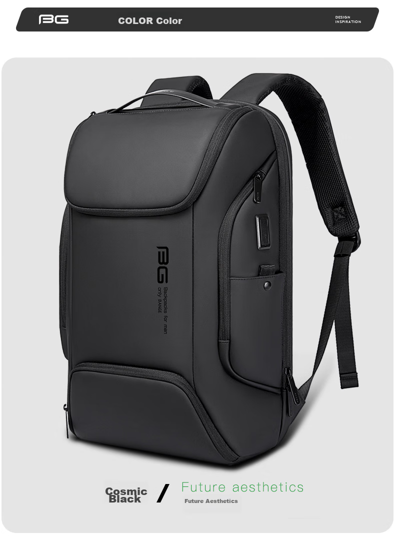 Bange Business Backpack for Men, Travel And College Student Schoolbag, Gift, Casual Travel Backpack, 17-Inch Laptop Bag, 7267 Gray 9