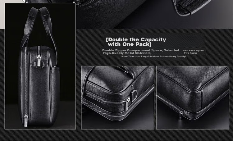SEPTWOLVES Briefcase for Men, Top-Grain Leather Business Shoulder Crossbody Large Capacity 15.6-Inch Laptop Handbag, Holiday Gift 6