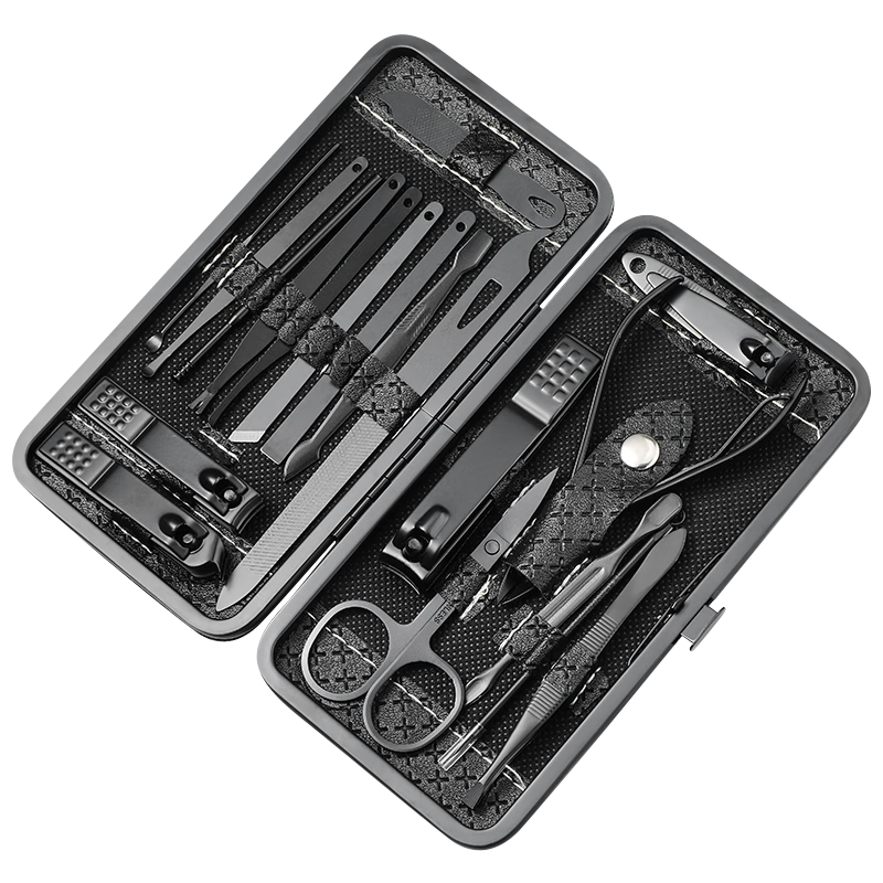 XIAOTIANLAI Nail Clipper Set with 19 Pieces Including Nail Clippers, Cuticle Trimmers, Ear Pick, Blackhead Remover, Nail Nippers, And Pedicure Knife