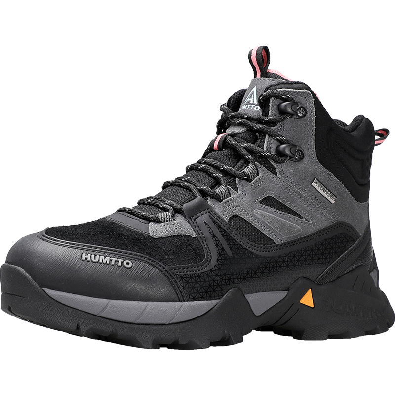 HUMTTO High-Top Waterproof Hiking Boots for Women, Non-Slip Shock-Absorbing Outdoor Trail Walking Climbing Shoes, Black, Size 38