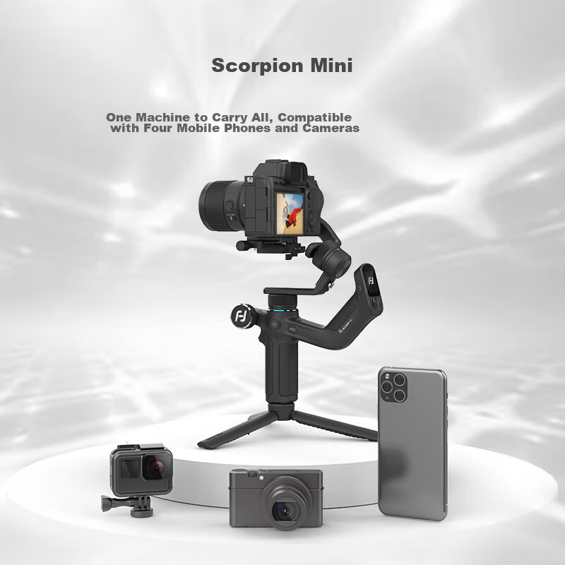 FeiyuTech Mini2 Mirrorless Camera Stabilizer, Three-Axis Intelligent Anti-Shake, Built-In Handle, Snake Mini2 Four-In All-Purpose Cross-Border Smartphone Stabilizer