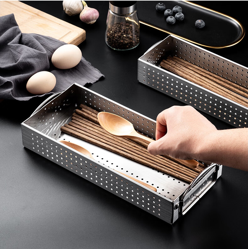 Jingyan Disinfection Cabinet Chopstick Holder, Stainless Steel Chopstick Tube, Chopstick Basket, Chopsticks And Spoons Storage Box, Draining Chopstick Cage, Storage Rack 5