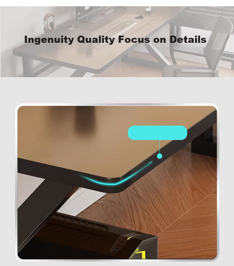 Huakaizhixing Computer Desk, Desktop Home Gaming Simple Desk, Office Desk, Study Table, Game Table BGZ723, 1 Meter Black 11