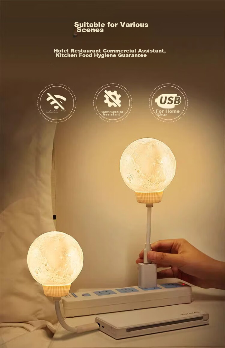 Heart Lock Voice-Controlled Moon Night Light Smart Voice-Controlled Lamp Bedroom Bedside Mood Light Language-Controlled Sensor Light Birthday Gift 3