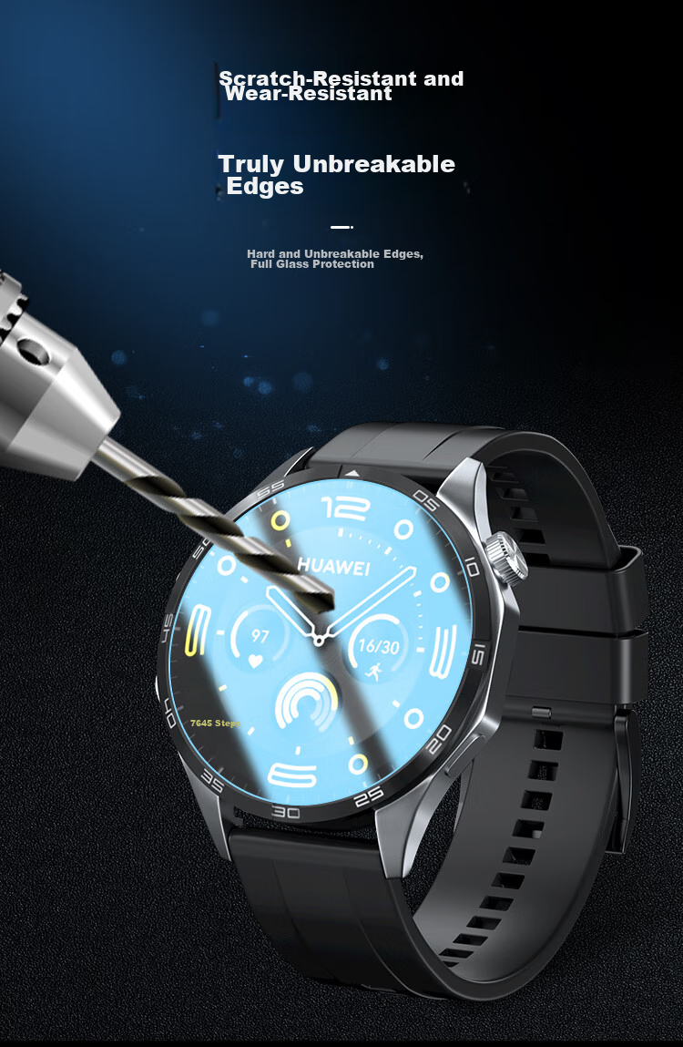 Stiger [3-Pack Premium] Screen Protector for Huawei GT5, Tempered Glass Film for Watch GT5 Case, Full Coverage High Definition Anti-Drop Fingerprint-Resistant Protective Film for 41mm Watch Face 11