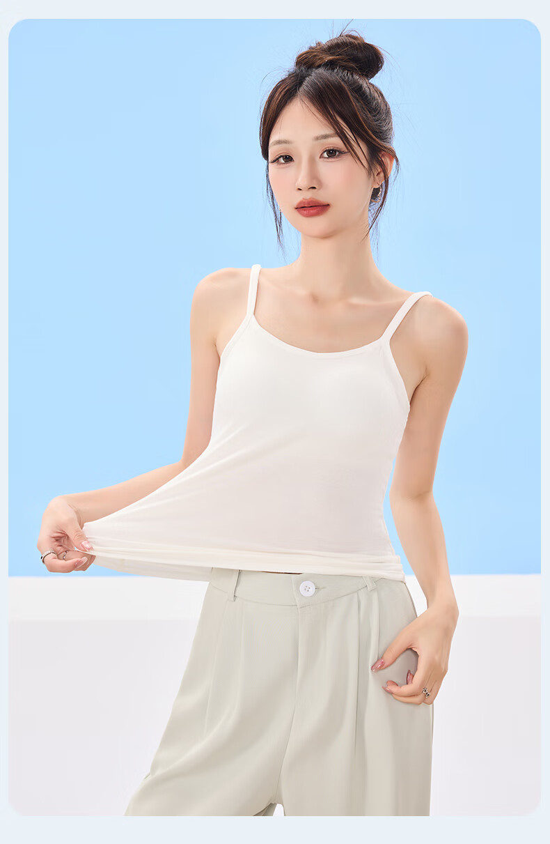 Ziyouxi Women's Summer Camisole with Chest Pad, Stylish Back Design, Versatile Innerwear and Outerwear Tank Top 9