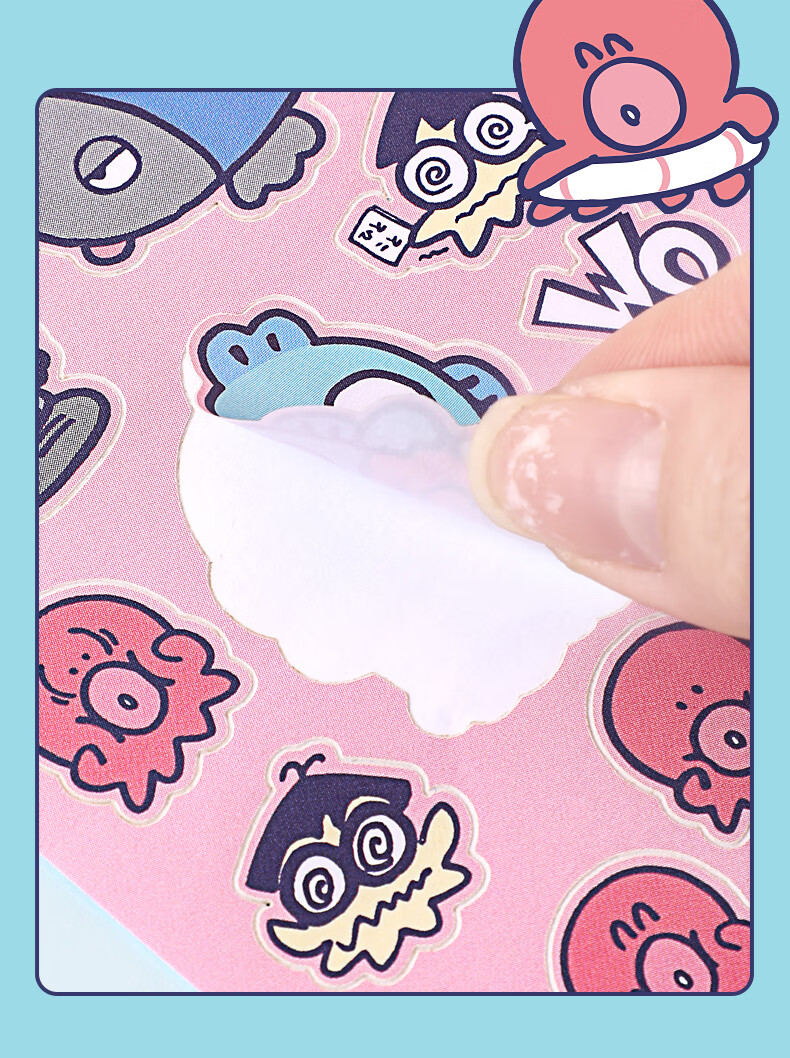 GuangBo X Sanrio Series Weekly Sticker Journal Pocket Notebook Grid Inner Pages Student Planner Clowns Fish Pink WO 80*156mm/72 Sheets KT81391 1