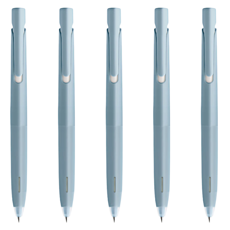 ZEBRA bLen Gel Pen, 0.38mm Bullet Tip, Quick-Drying Retractable Signing Pen, Student Financial Office Pen, JJXZ66, Light Blue Barrel with Black Ink, Pack of 5