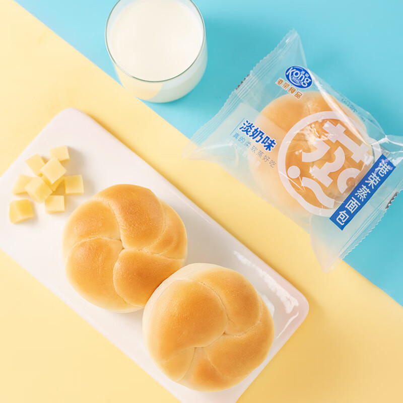 港荣蒸面包淡奶460g手撕面包早餐零食纯蛋糕中西式糕点心甜品礼物盒箱