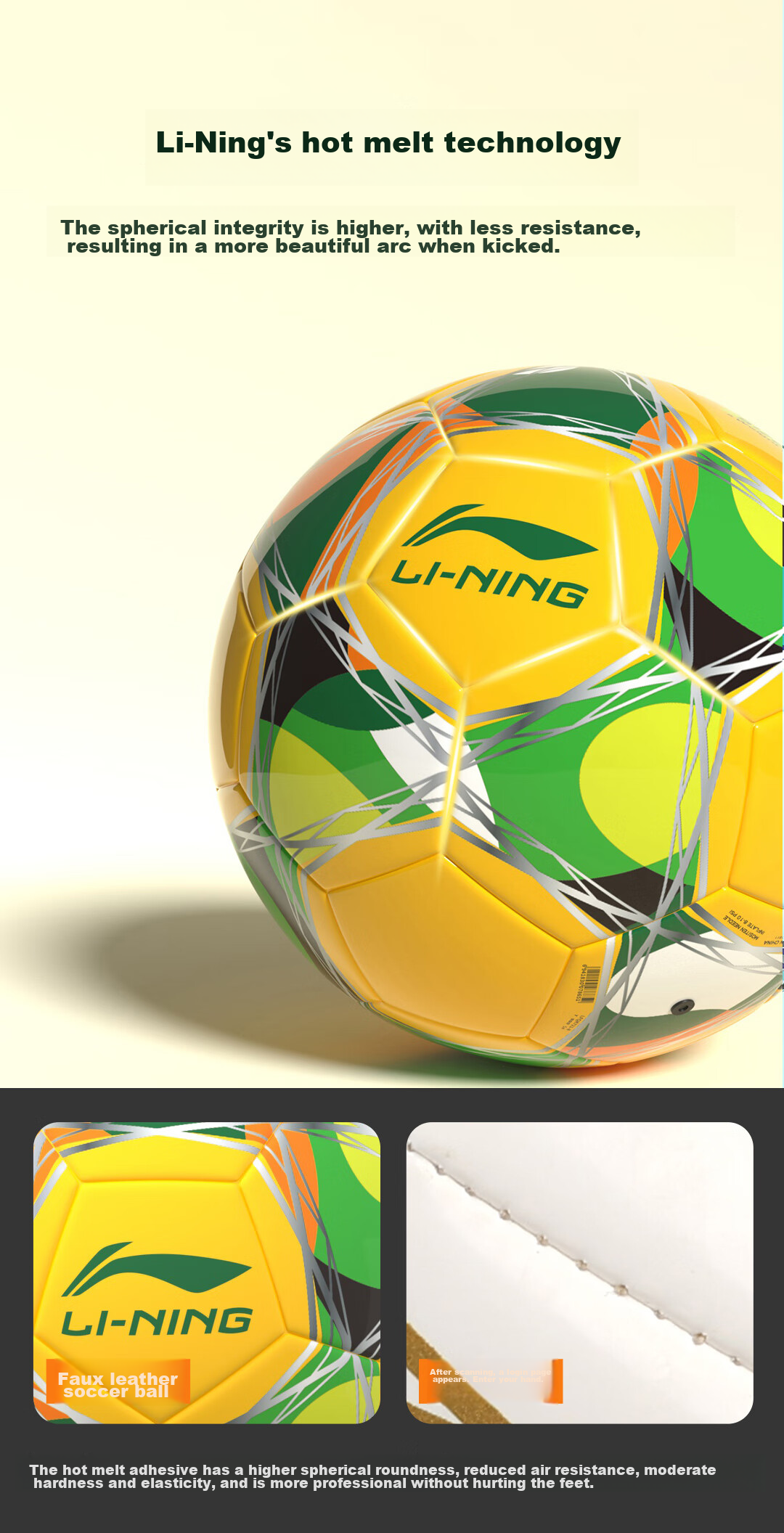Li-Ning Soccer Ball Size 5 for Adults, Children, Teenagers, Middle School Students, Standard Professional Competition Training, Specialized Size 5 for Primary And Secondary School Students 5