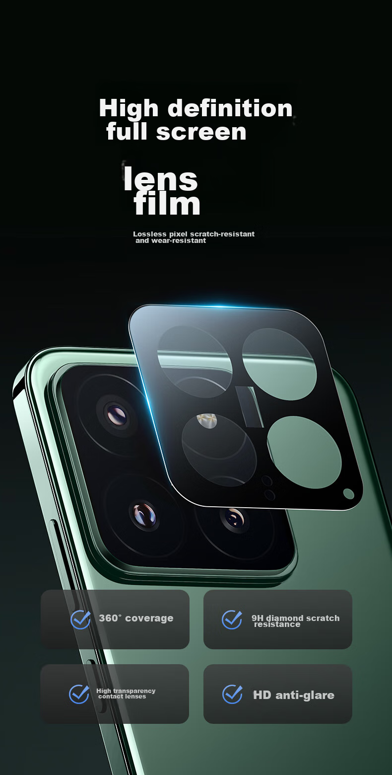 ESR [2 Pieces] Camera Lens Protector for Xiaomi 14 Pro, Tempered Glass, High-Definition Rear Camera Anti-Fingerprint Full Coverage No Pixel Loss Scratch-Resistant Wear-Resistant Protective Phone Lens Film 1