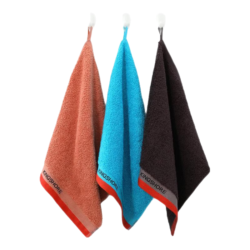 KING SHORE Pure Cotton Small Towel Hanging Face Washing Hand Towel All-Cotton Absorbent Sports Towel 3 Pack Antibacterial Individually Wrapped
