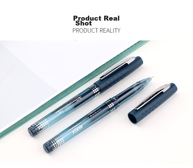 BAOKE PC988, 0.5mm Blue-Black Semi-Needle Tube Gel Pen, Large Capacity Ink Pen, Doctor Prescription Pen, Signing Pen, 12 Pens/box 8