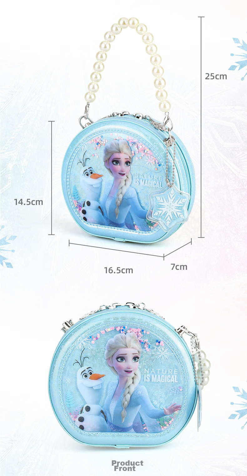 Disney Children's Handbag, Girls' Crossbody Shoulder Bag, Cute And Fashionable Frozen Elsa Princess Style, Sandbag Tote Bag, Blue, Children's Day And Birthday Gift 13