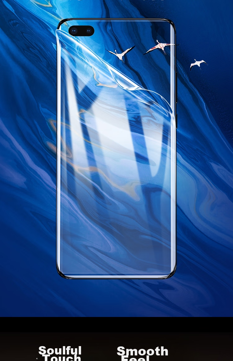 ESCASE Huawei Mate30 Pro Hydrogel Film MATE30E Pro Full Coverage Soft Film Phone Protective Film, Highly Transparent Front Film - Clear [With Free Application Tool] 2