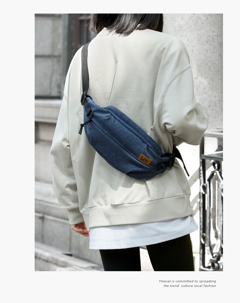 Lee Men's Crossbody Bag, Fashionable And Simple Chest Pack, Trendy Casual Waist Bag for Women, Outdoor Sports Small Satchel, Black 10