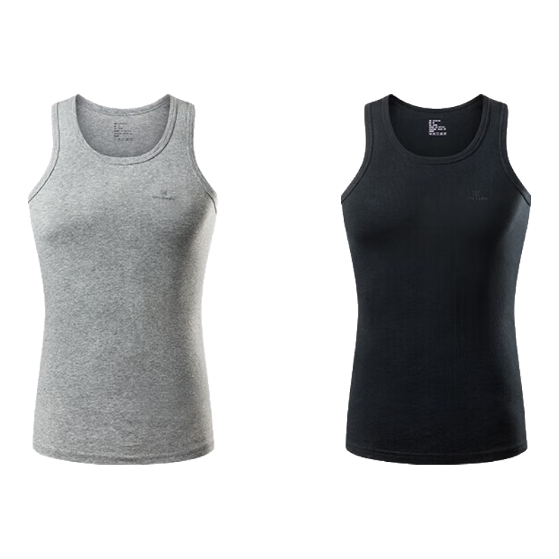 HLA Sleeveless Tank Top for Men, Pure Cotton Comfortable Breathable Undershirt Thin Undershirt 2-Pack