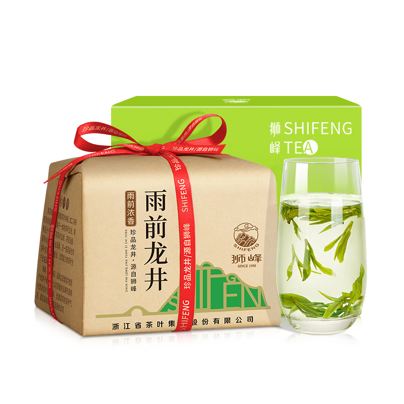 狮峰牌绿茶雨前龙井43茶叶三级200g钱塘纸包送礼送长辈自己喝