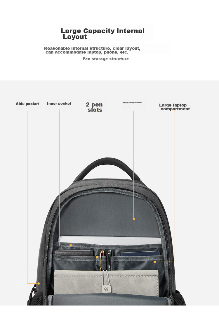 BOSTANTEN Men's Backpack, High School And College Student Bookbag, Trendy Backpack, Large Capacity Laptop Bag for Men And Wome 11